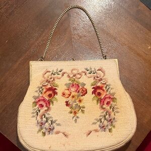 Vintage Floral Embroidered Handbag